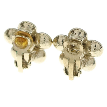 Chanel CC Logo Rhinestone Earrings Gold — view 2