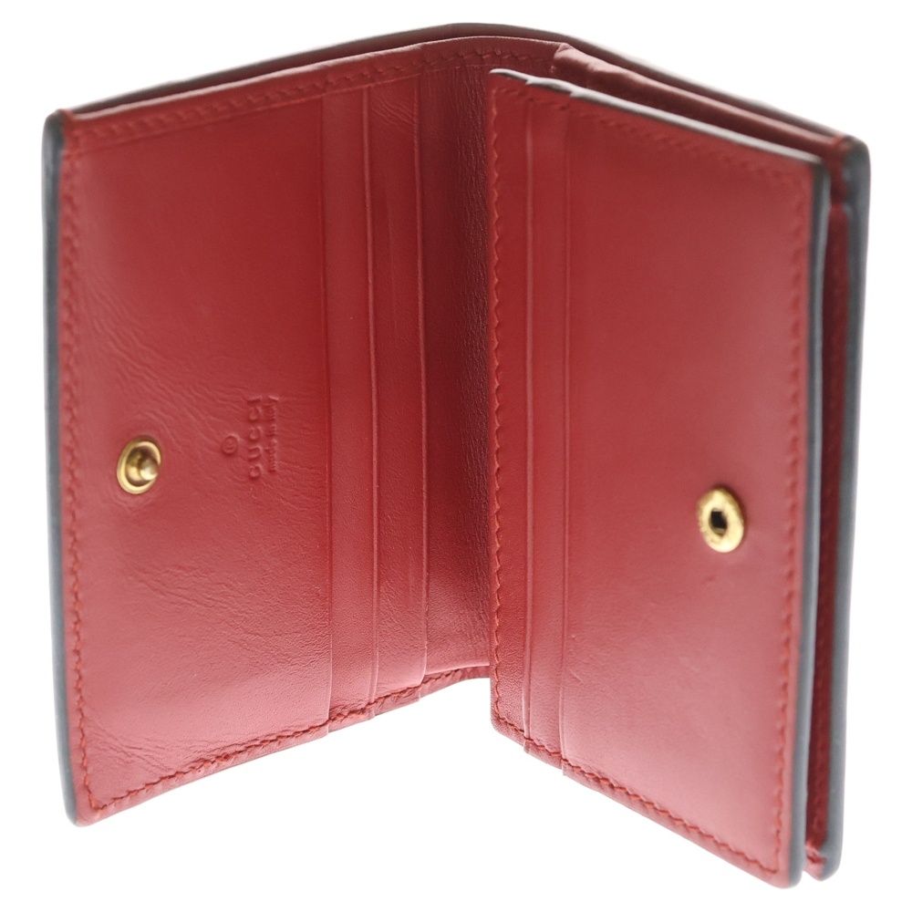 Gucci Queen Ma Galette Bifold Wallet Compact Coin Case Multicolor Red — view 4