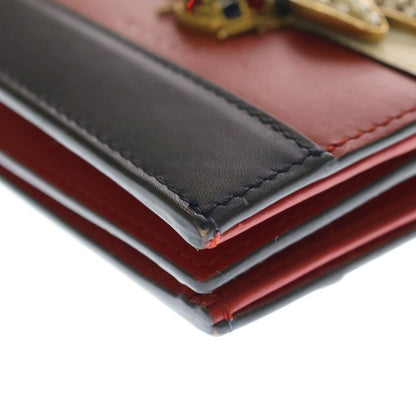 Gucci Queen Ma Galette Bifold Wallet Compact Coin Case Multicolor Red — view 5