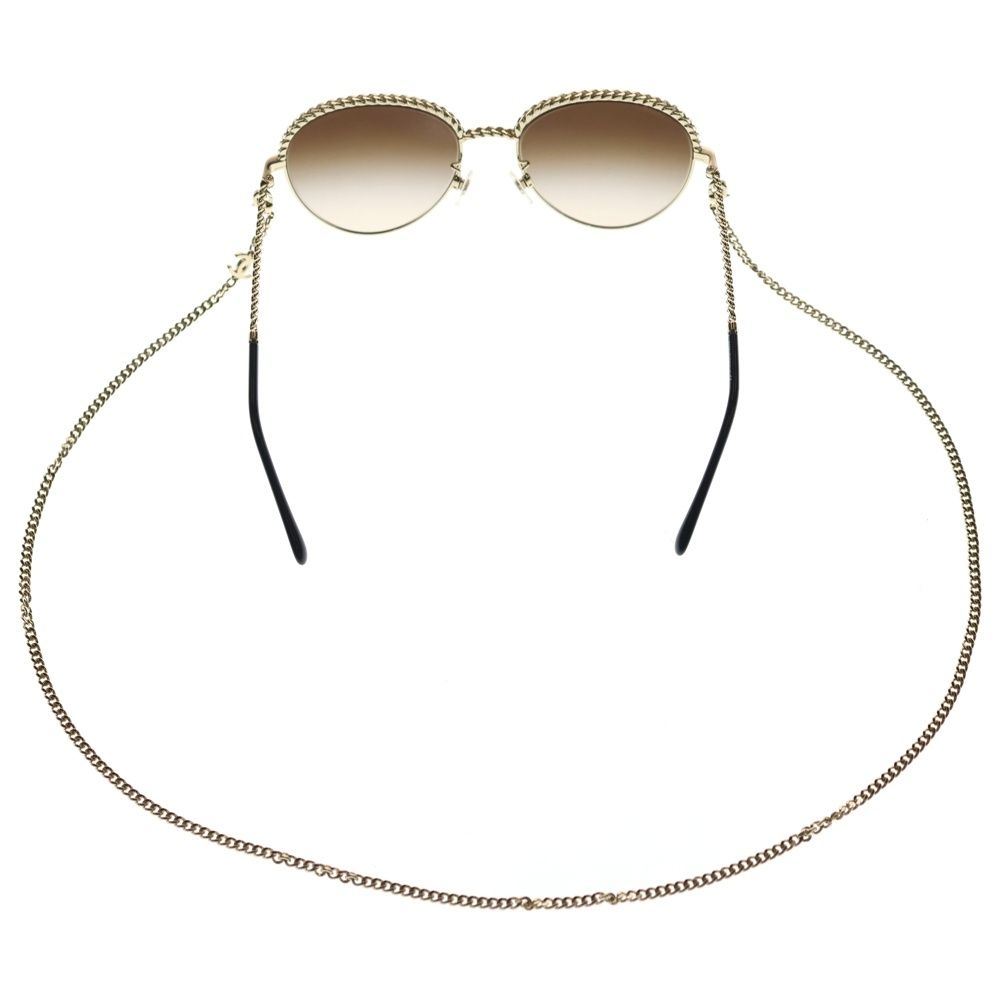 Chanel CC Logo Chain Sunglasses Gold — view 2