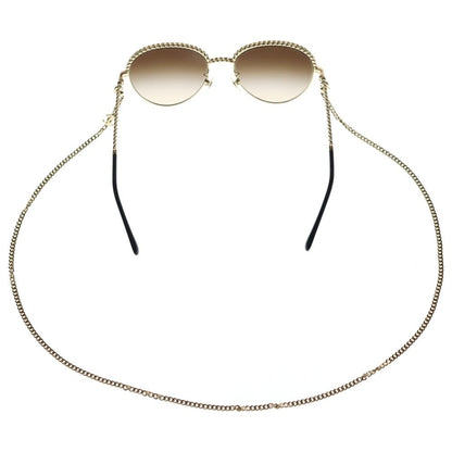 Chanel CC Logo Chain Sunglasses Gold — view 2