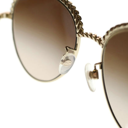 Chanel CC Logo Chain Sunglasses Gold — view 5