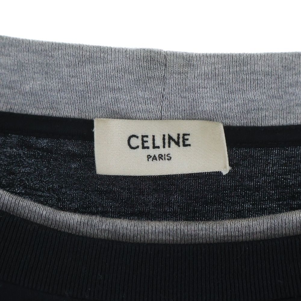 Celine Skater Cotton Jersey Tee Layered Shirt Black Gray — view 7