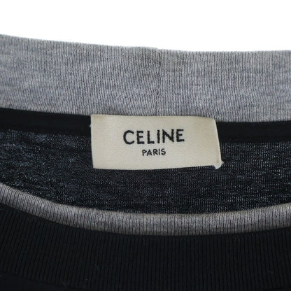 Celine Skater Cotton Jersey Tee Layered Shirt Black Gray — view 7