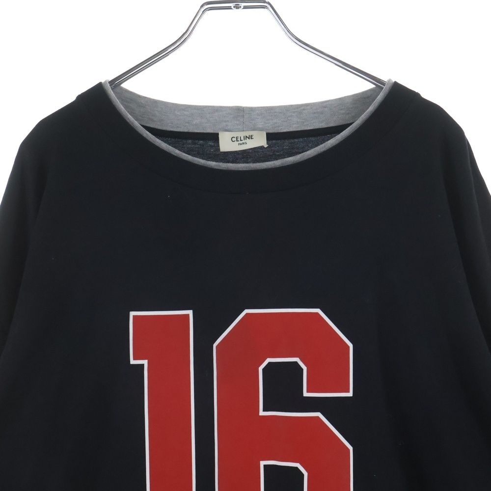 Celine Skater Cotton Jersey Tee Layered Shirt Black Gray — view 3