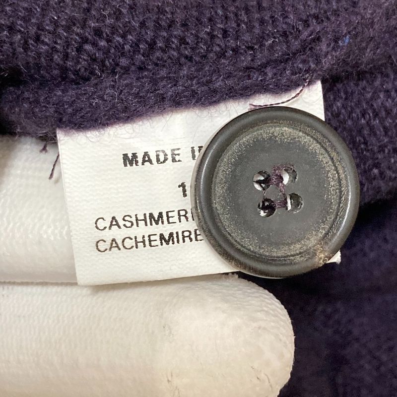 Hermes Cashmere Knit Cardigan M Purple