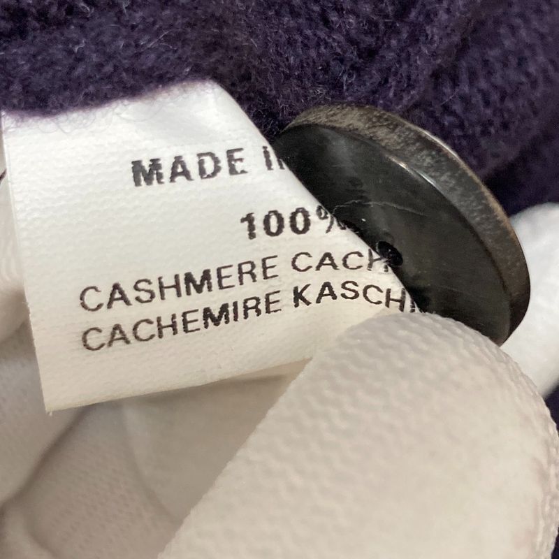 Hermes Cashmere Knit Cardigan M Purple
