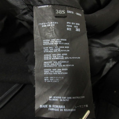 Prada Wool Double Breasted Coat Black