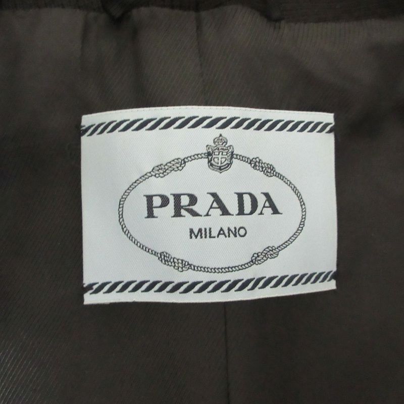 Prada Wool Double Breasted Coat Black