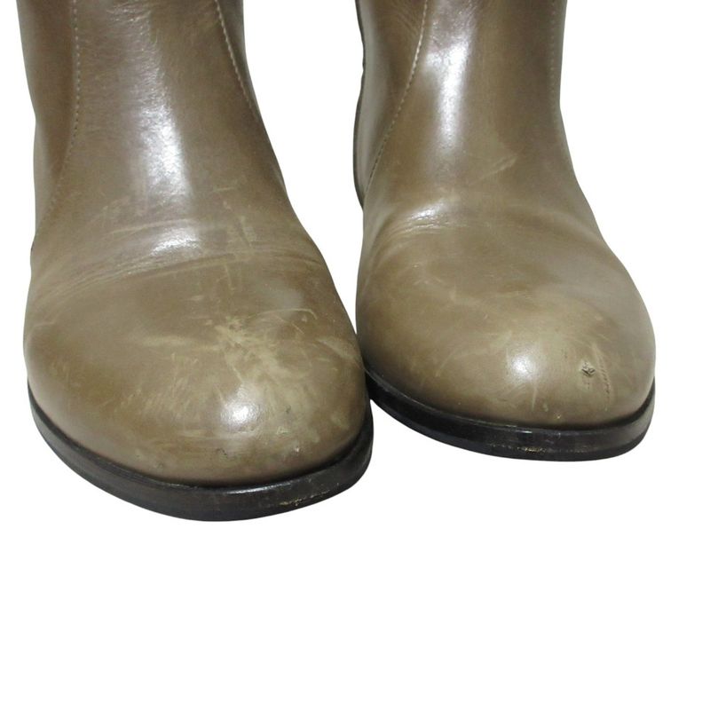 Prada Leather Long Boots 36 Brown