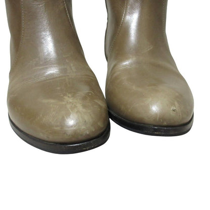 Prada Leather Long Boots 36 Brown