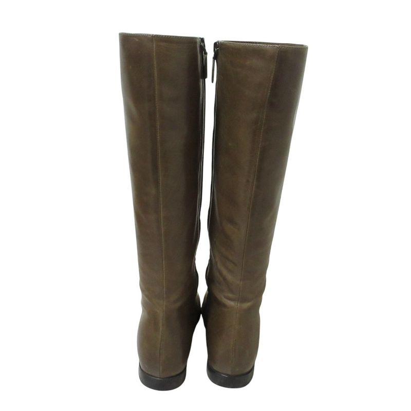 Prada Leather Long Boots 36 Brown