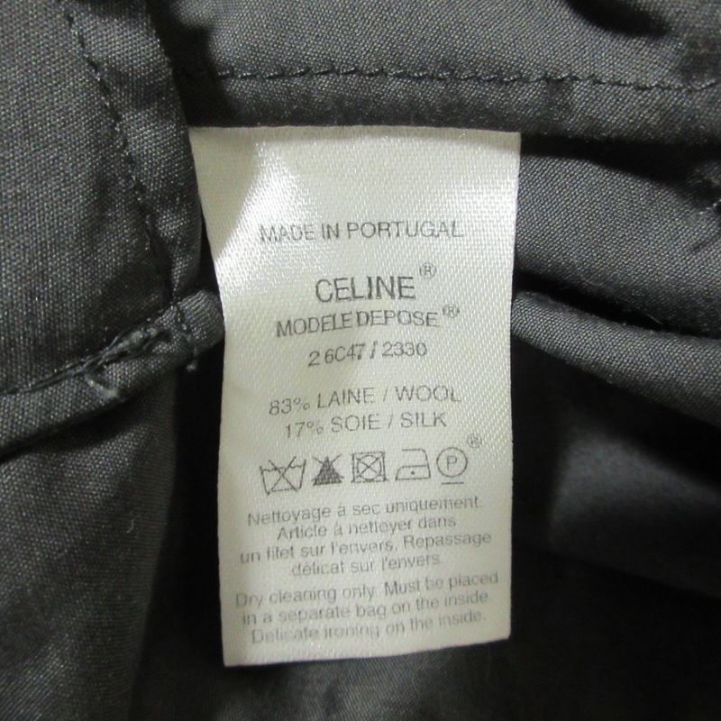 Celine Silk Blend Short Sleeve Shirt Dress 38 Gray