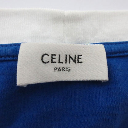 Celine Triomphe Logo Cropped Boxy T-Shirt XS Blue — view 6
