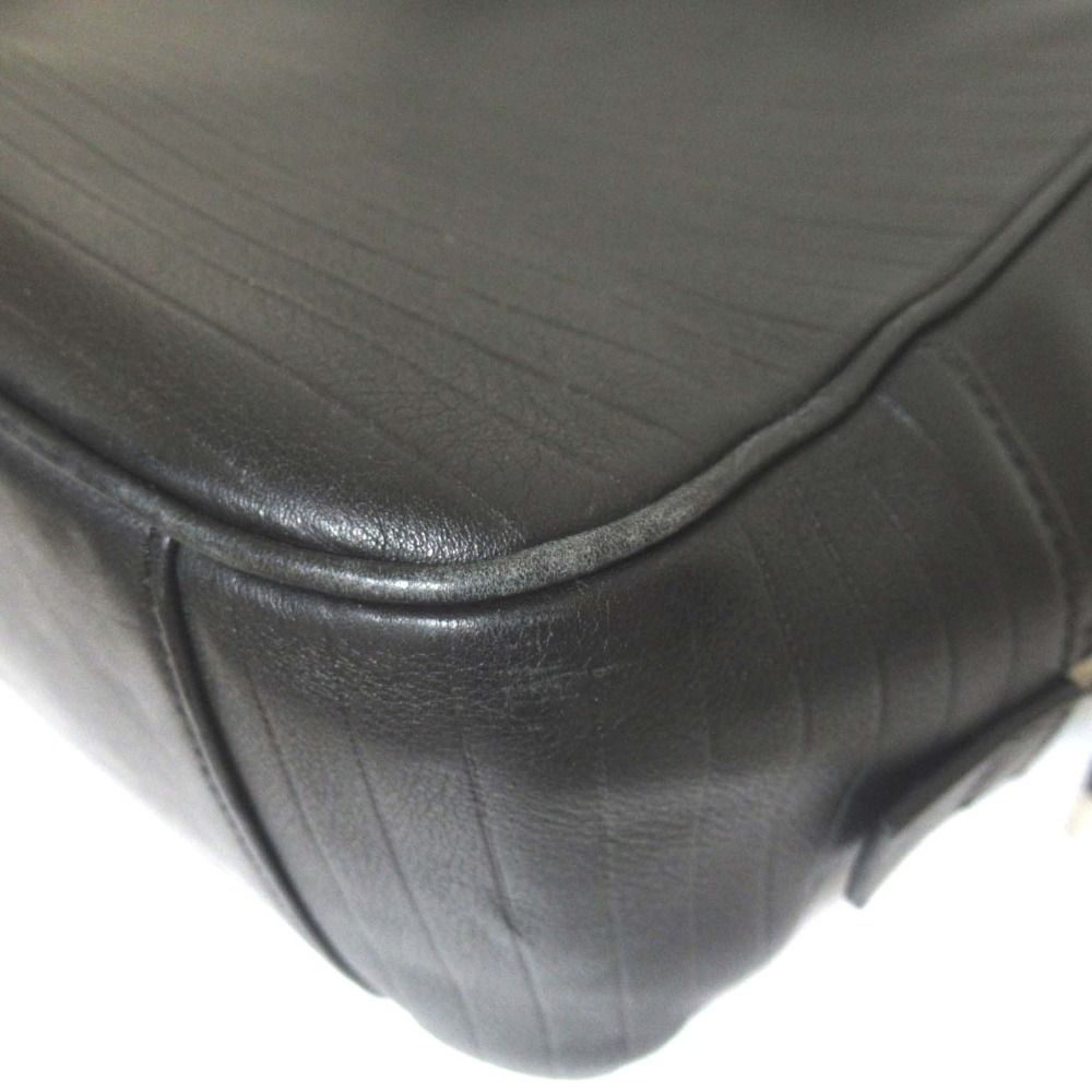 Dior Homme Leather Briefcase Business With PC Pocket Black — view 8