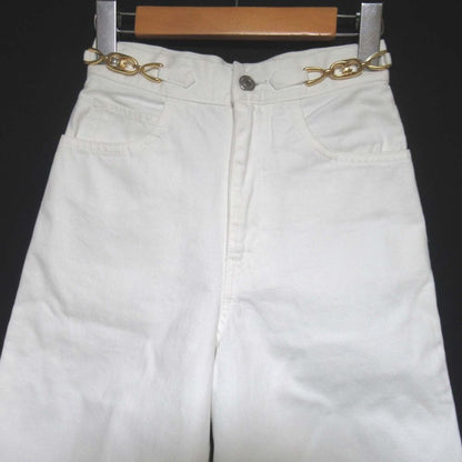 Celine Cleaned Era Triomphe Signature Wide Gaucho Denim Pants — view 3