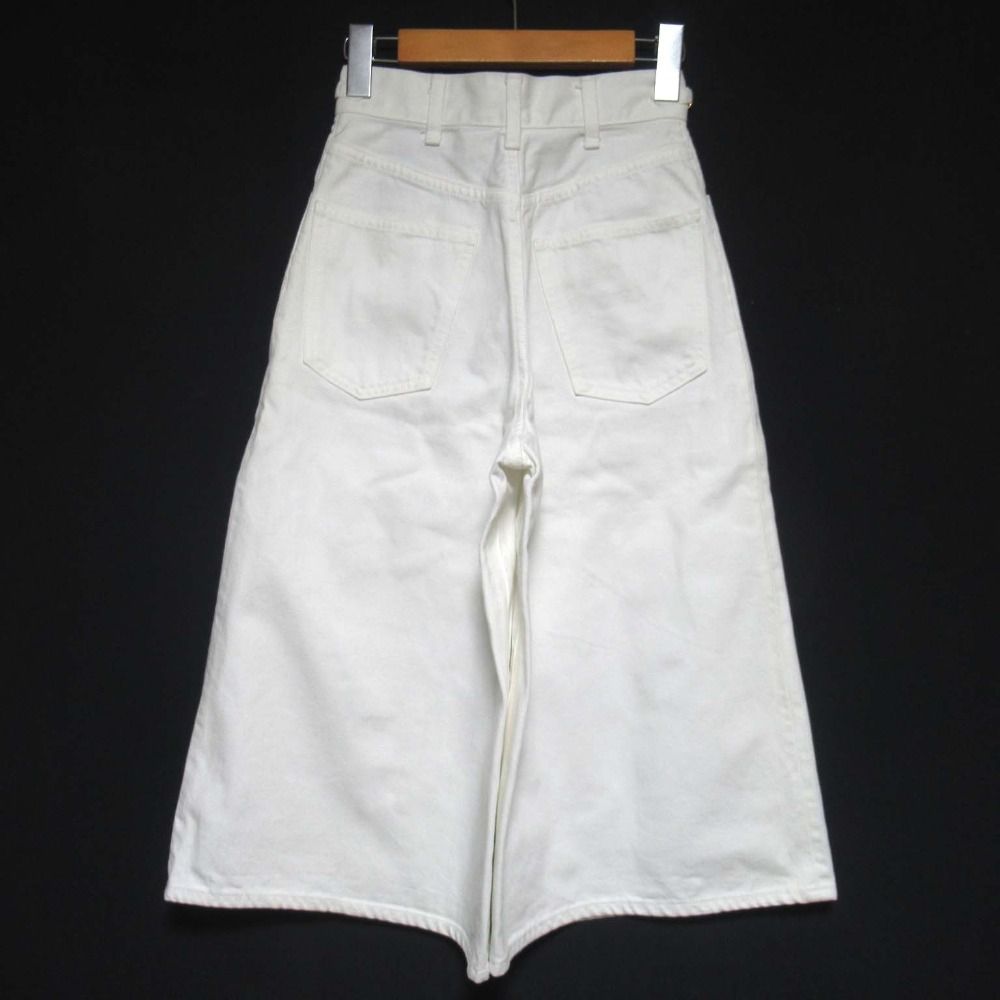 Celine Cleaned Era Triomphe Signature Wide Gaucho Denim Pants — view 2