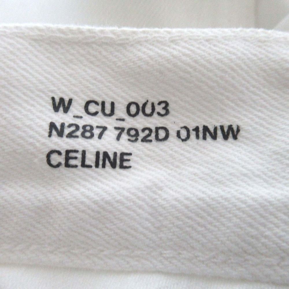 Celine Cleaned Era Triomphe Signature Wide Gaucho Denim Pants — view 8