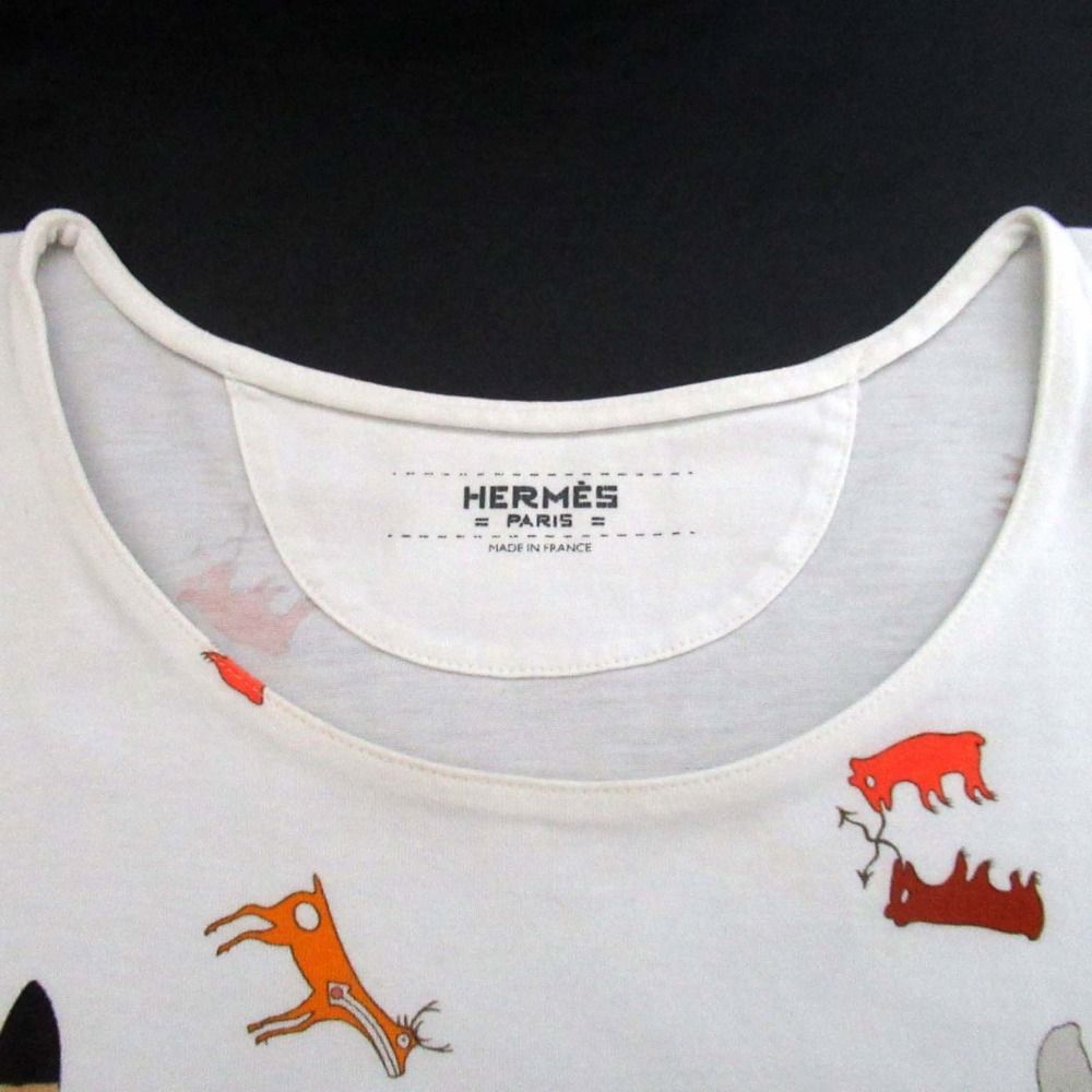 Hermes Kachina Print Short Sleeve T-Shirt 36 White — view 4