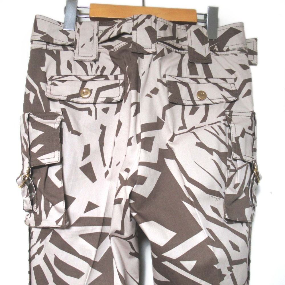 Gucci Digital Camo Pattern Belted Cargo Pants 40 Beige Brown — view 4