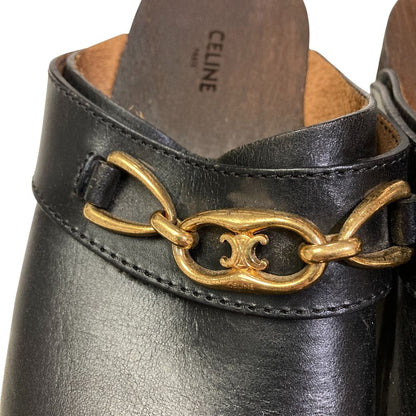 Celine Les Bois Triomphe Chain Leather Clog Sandals — view 4