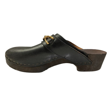 Celine Les Bois Triomphe Chain Leather Clog Sandals — view 8