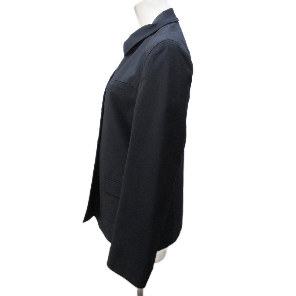 Prada Satin Jacket Coat Stretch 40 M Black — view 2