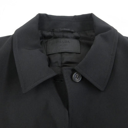 Prada Satin Jacket Coat Stretch 40 M Black — view 5