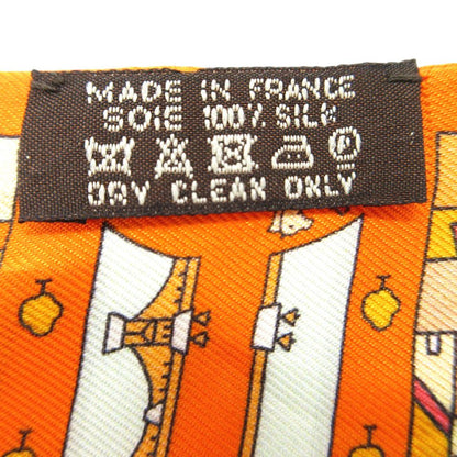 Hermes Twilly Right Bank and Left Scarf Silk Orange Multicolor — view 3