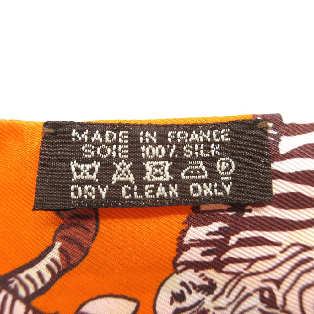 Hermes Twilly Zebra Scarf Silk Orange Multicolor — view 3