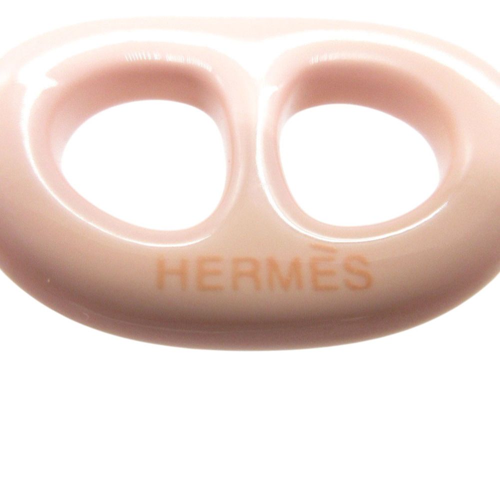 Hermes Tribo Chaine D'ancre Lacquer Wood Ivory Pastel Pink Green Ring — view 4