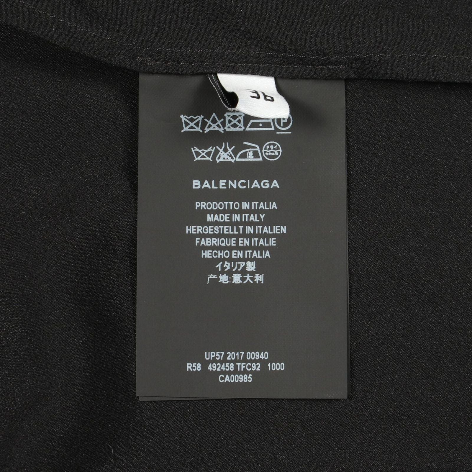 Balenciaga Dress Chiffon Bowtie Black Silk — view 5