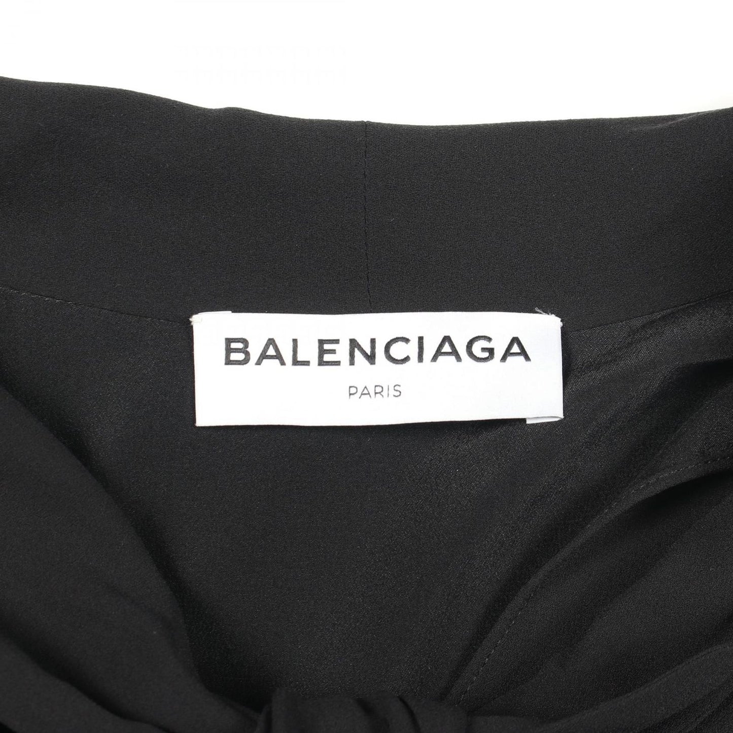 Balenciaga Dress Chiffon Bowtie Black Silk — view 3