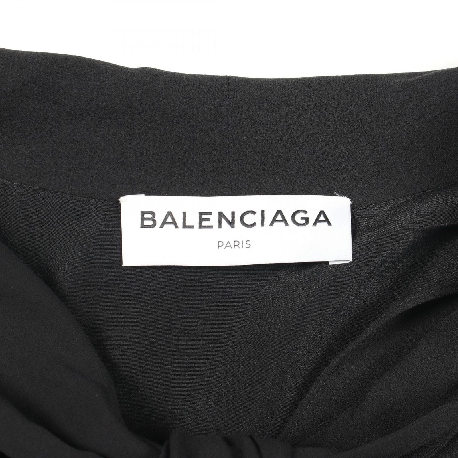 Balenciaga Dress Chiffon Bowtie Black Silk — view 3