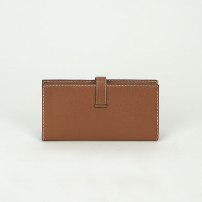 Hermes Bearn Souffle Wallet Epsom Gold Brown — view 2