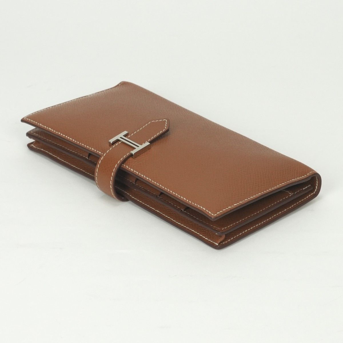 Hermes Bearn Souffle Wallet Epsom Gold Brown — view 4