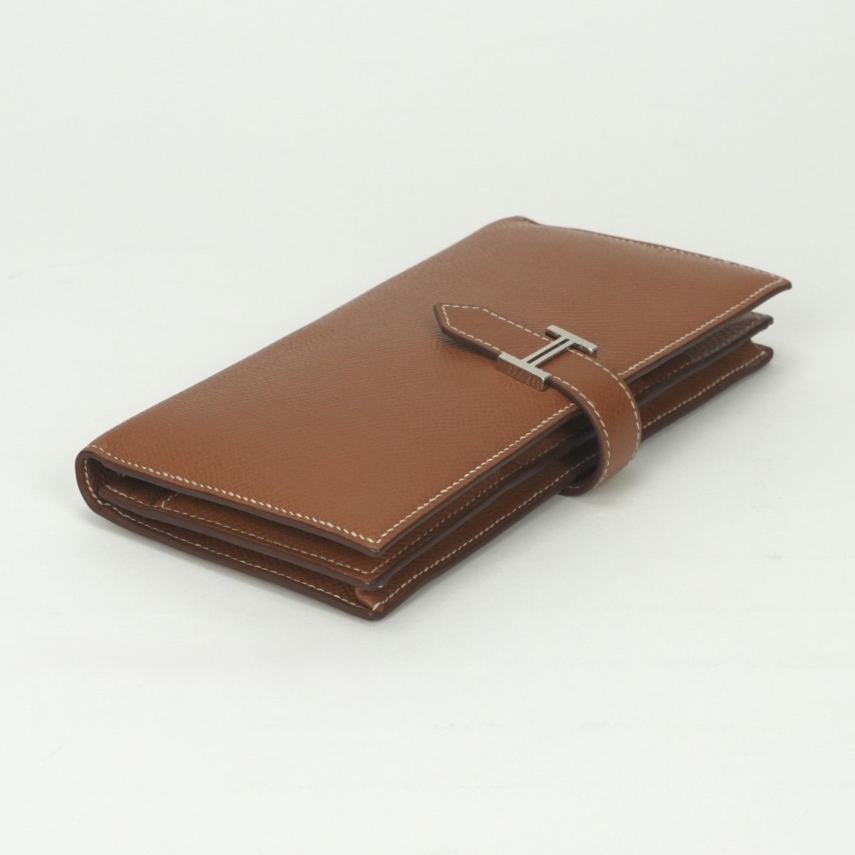 Hermes Bearn Souffle Wallet Epsom Gold Brown — view 3