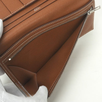 Hermes Bearn Souffle Wallet Epsom Gold Brown — view 8