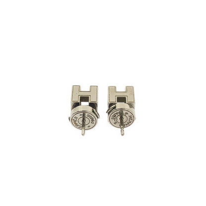 Hermes Cage Ash Cube Earrings Silver Off White — view 4