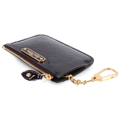 Louis Vuitton Monogram Vernis Pochette Cles NM Coin Case Leather Amarante — view 5