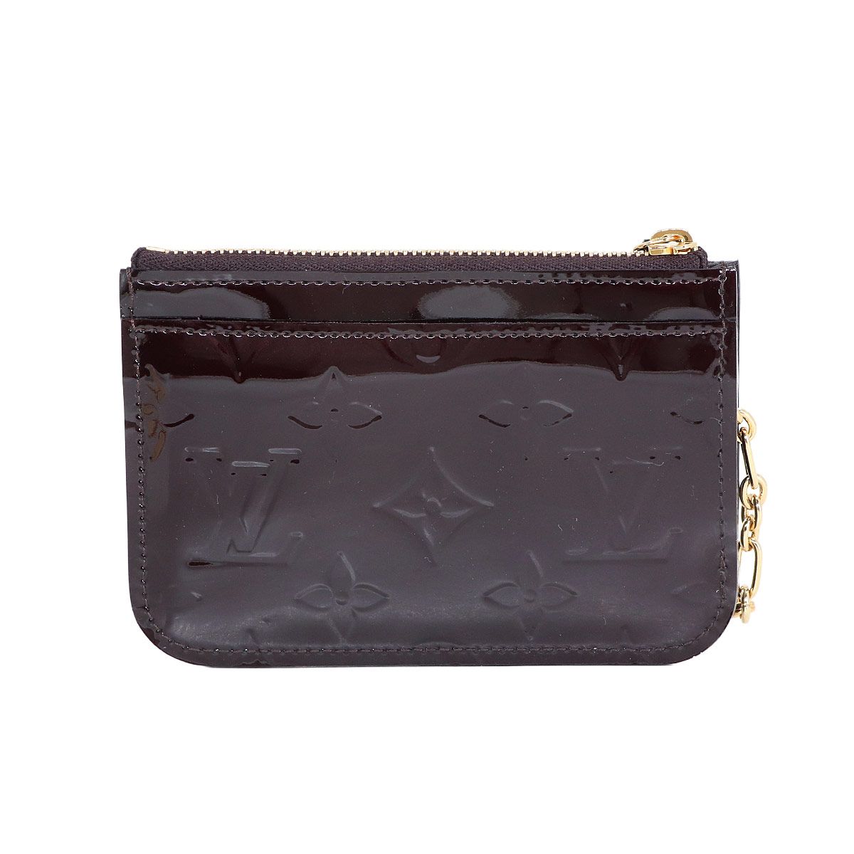 Louis Vuitton Monogram Vernis Pochette Cles NM Coin Case Leather Amarante — view 3