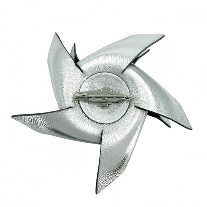 Chanel Brooch Camellia Flower CC Logo Corsage Silver — view 2