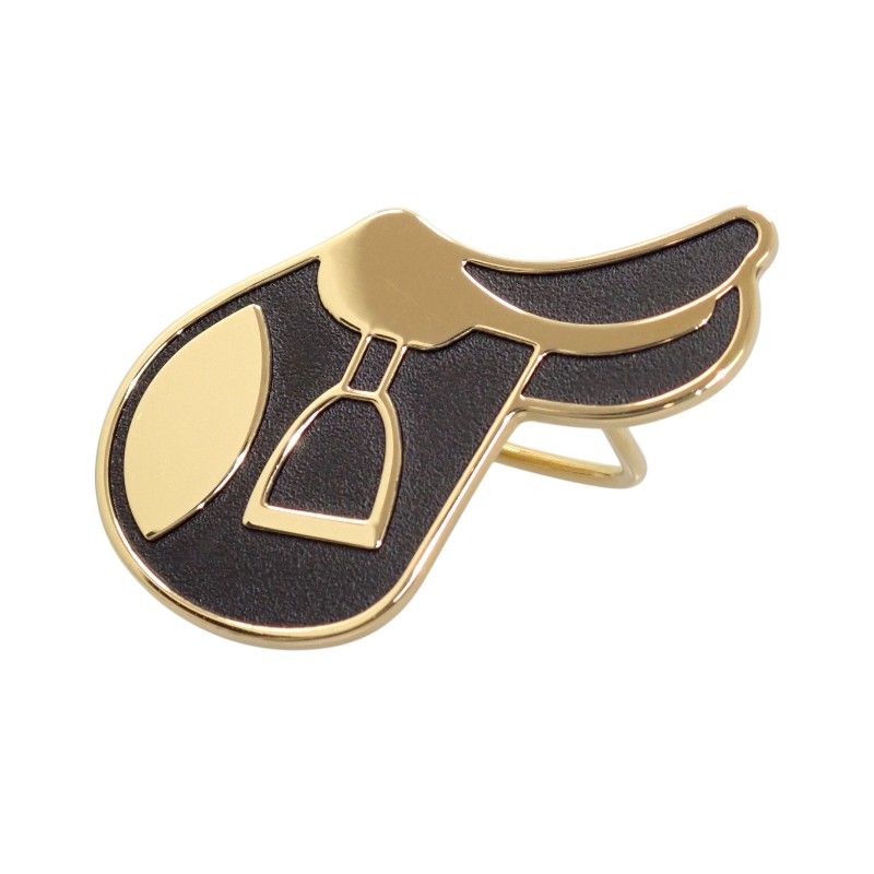Hermes a Cheval Scarf Ring Metal Black Gold — view 6
