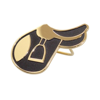 Hermes a Cheval Scarf Ring Metal Black Gold — view 6