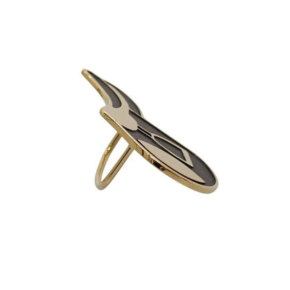 Hermes a Cheval Scarf Ring Metal Black Gold — view 5