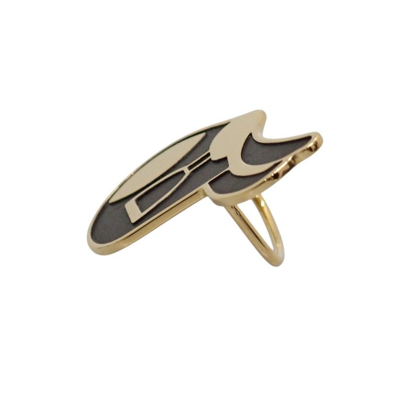 Hermes a Cheval Scarf Ring Metal Black Gold — view 4