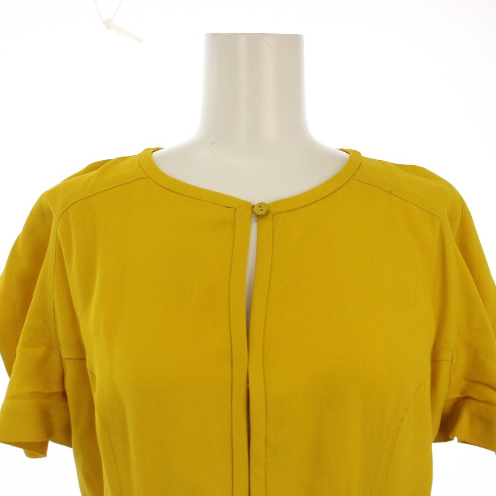 Fendi Dress Long Short Sleeve Bicolor 40 Yellow Navy B2Y — view 5