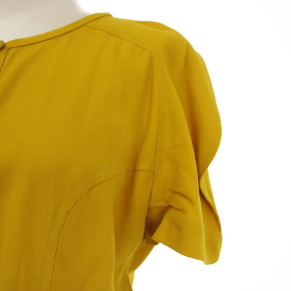 Fendi Dress Long Short Sleeve Bicolor 40 Yellow Navy B2Y — view 7