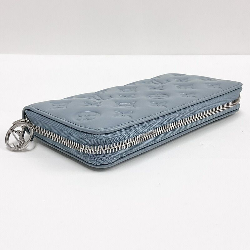 Louis Vuitton Zippy Wallet Monogram Embossed Blue Glacier — view 3