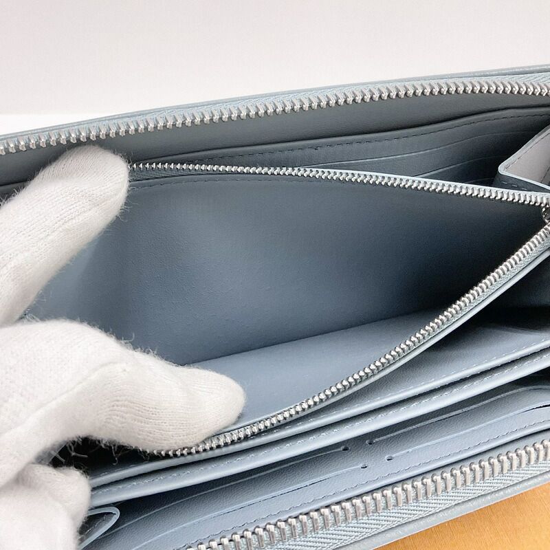 Louis Vuitton Zippy Wallet Monogram Embossed Blue Glacier — view 5